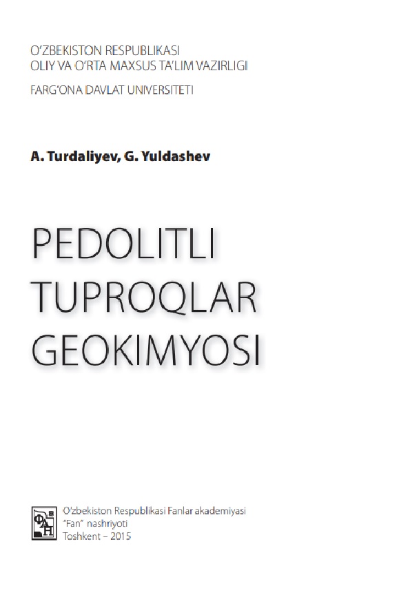 Pedolitli tuproqlar geokimyosi