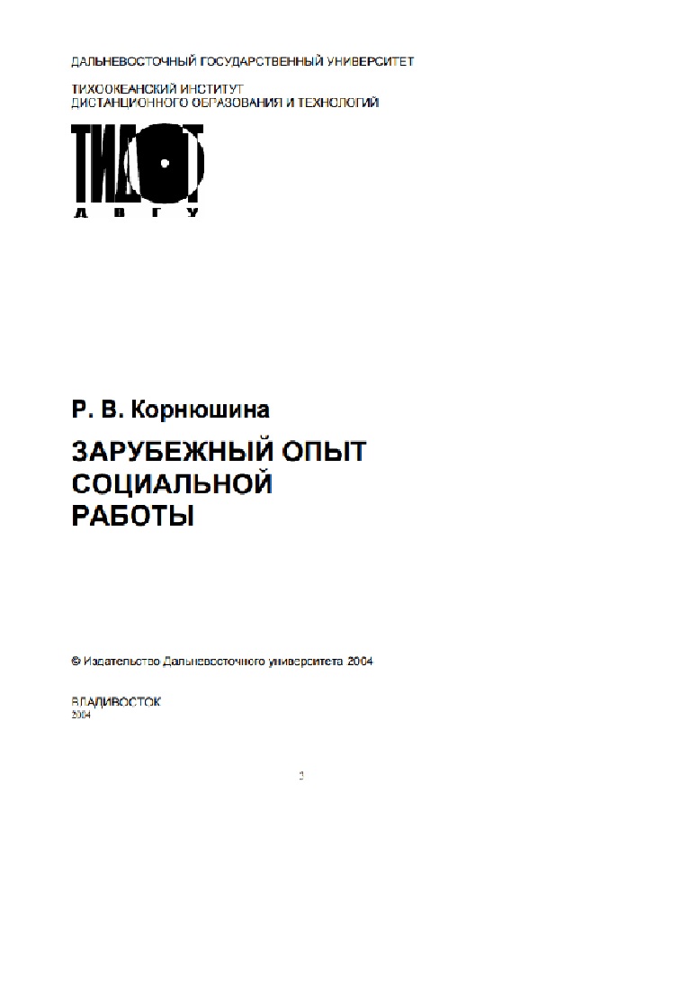 Зарубежный опыт социальной работы