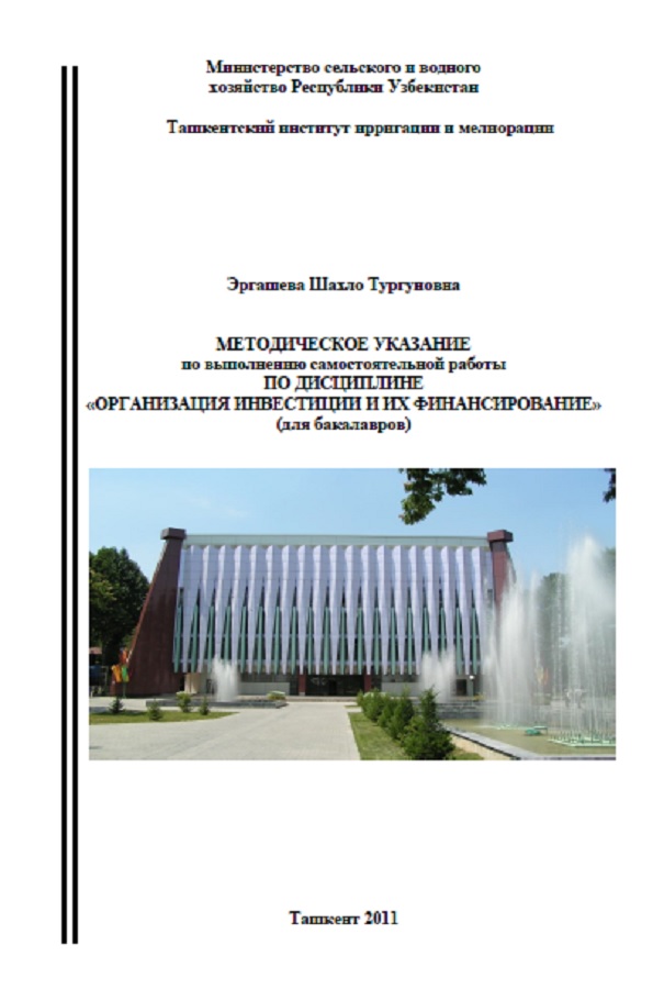 Организация инвестиций и их финансирование