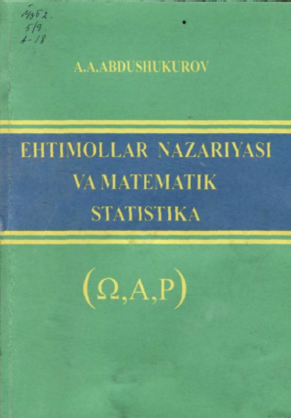 Ehtimollar nazariyasi va matematik statistika