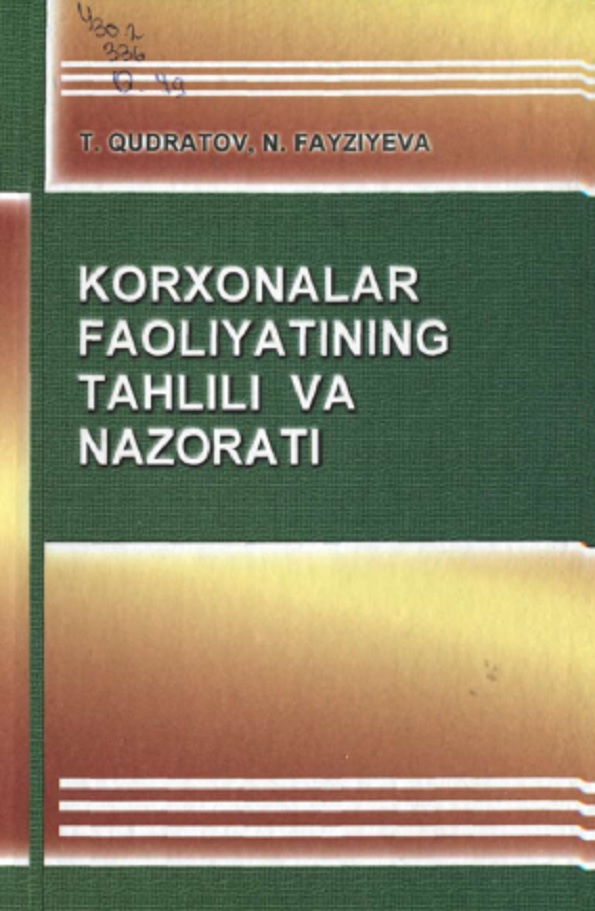 Korxonalar faoliyatining tahlili va nazorati