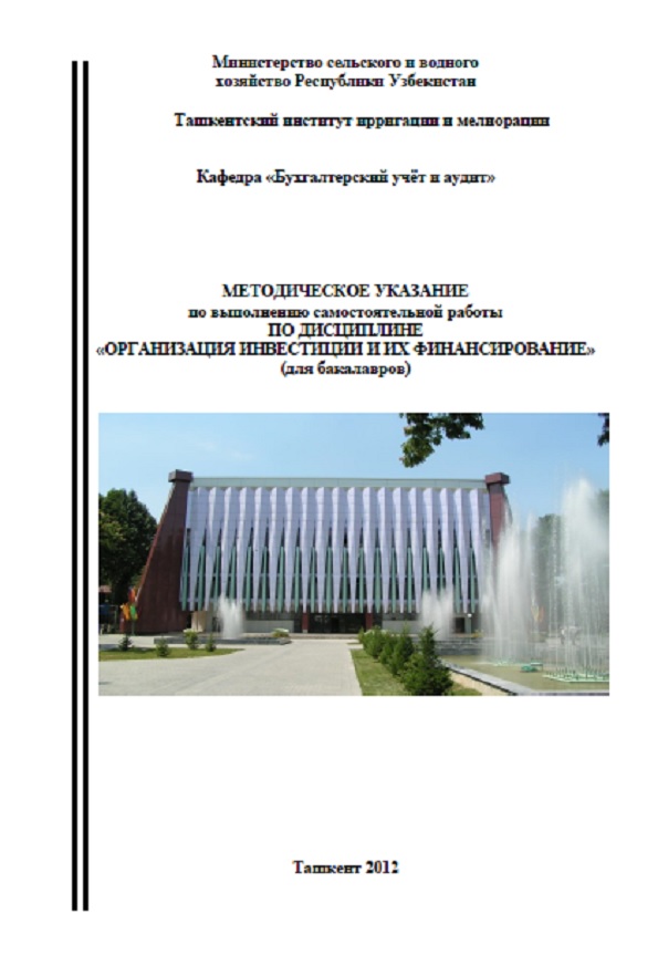 Организация инвестиций и их финансирование