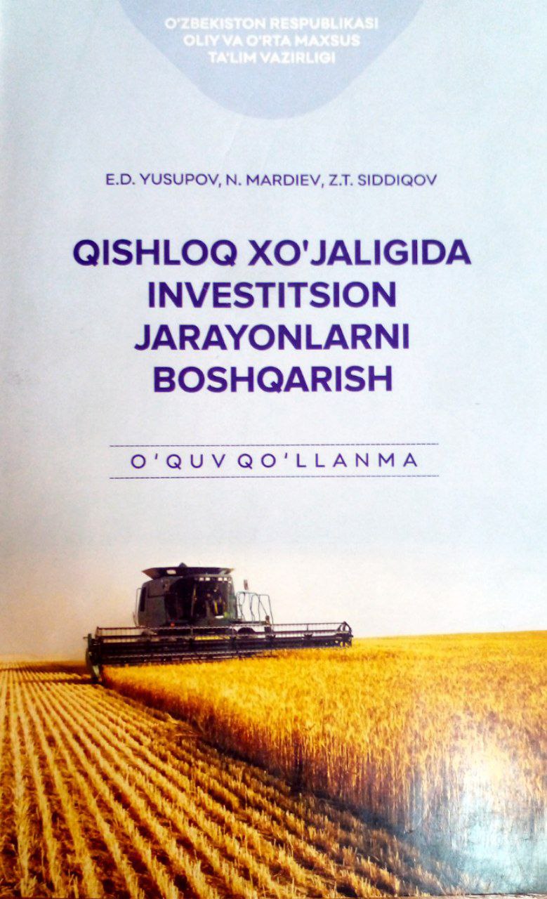 Qishloq xo`jaligida investitsion jarayonlarni boshqarish