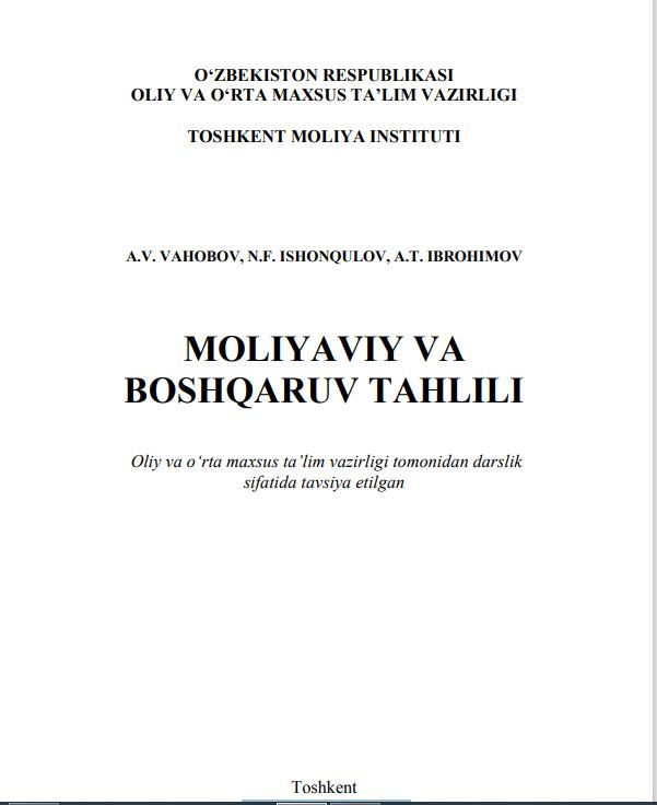 MOLIYAVIY VA BOSHQARUV TAHLILI