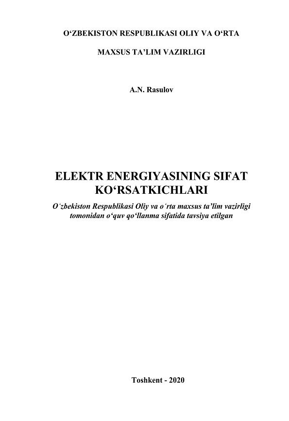 Elеktr energiyasining sifat ko‘rsatkichlari