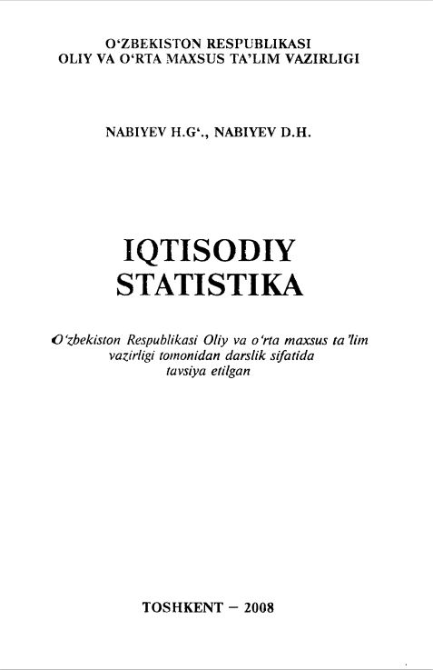 IQTISODIY STATISTIKA