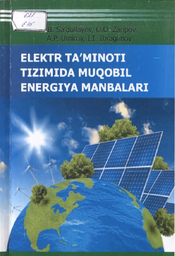 Elektr ta'minoti tizimida muqobil energiya manbalari