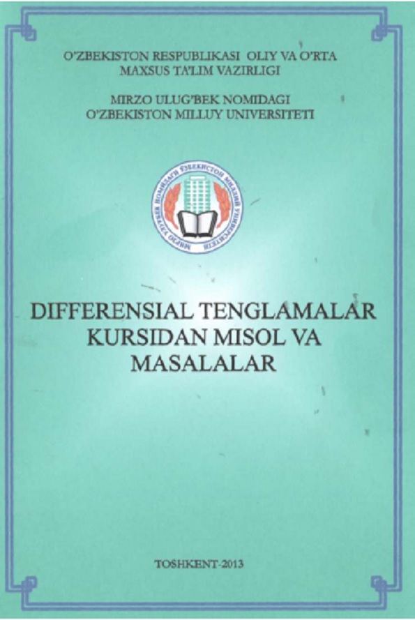 Differensial tenglamalar kursidan misol va masalalar