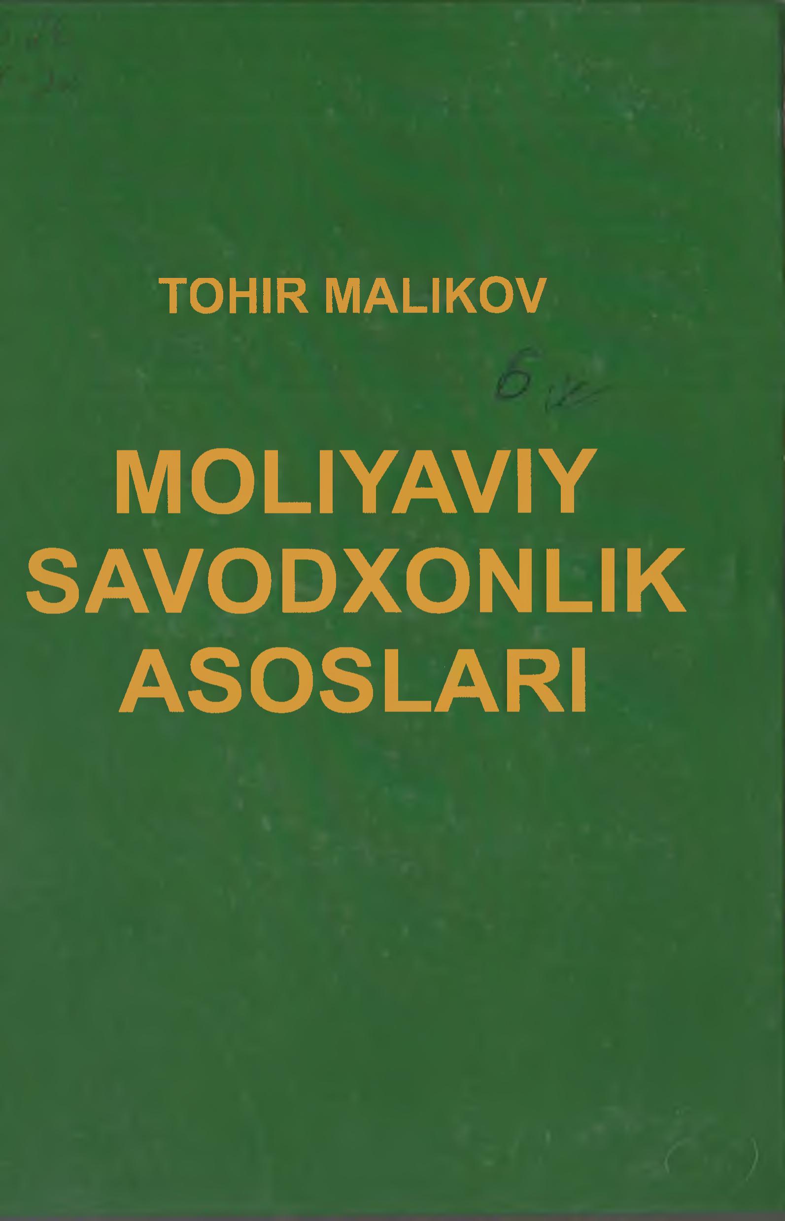 Moliyaviy savodxonlik asoslari