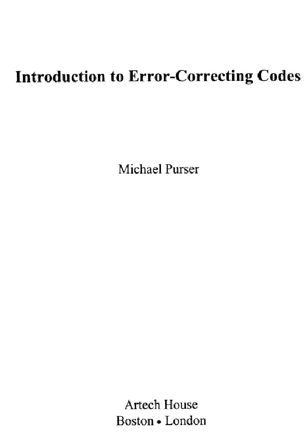 Introduction to error-correcting codes