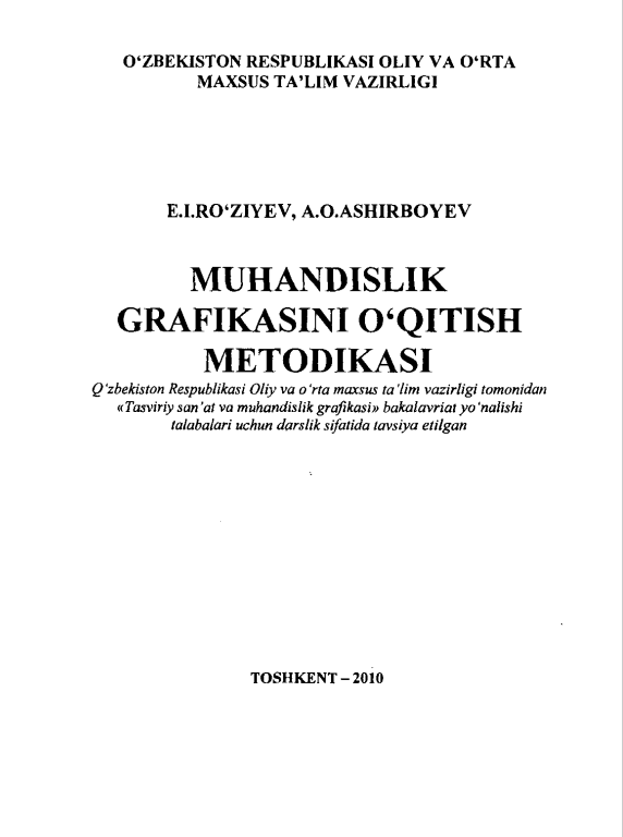 Muhandislik grafikasini o`qitish metodikasi