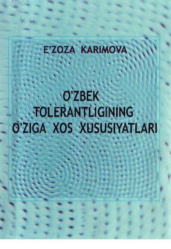 O`zbek tolerantligining o`ziga xos xususiyatlari