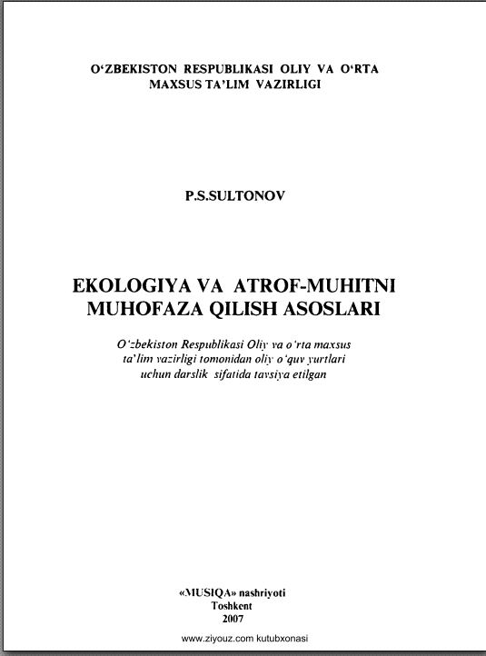 Ekologiya va atrof-muhitni muhofaza qilish asoslari