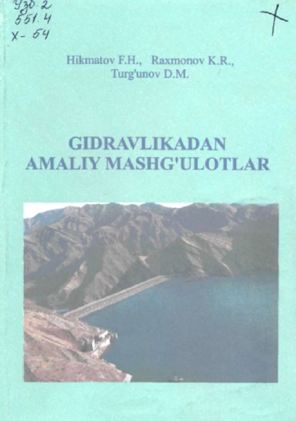 Gidravlikadan amaliy mashg`ulotlar