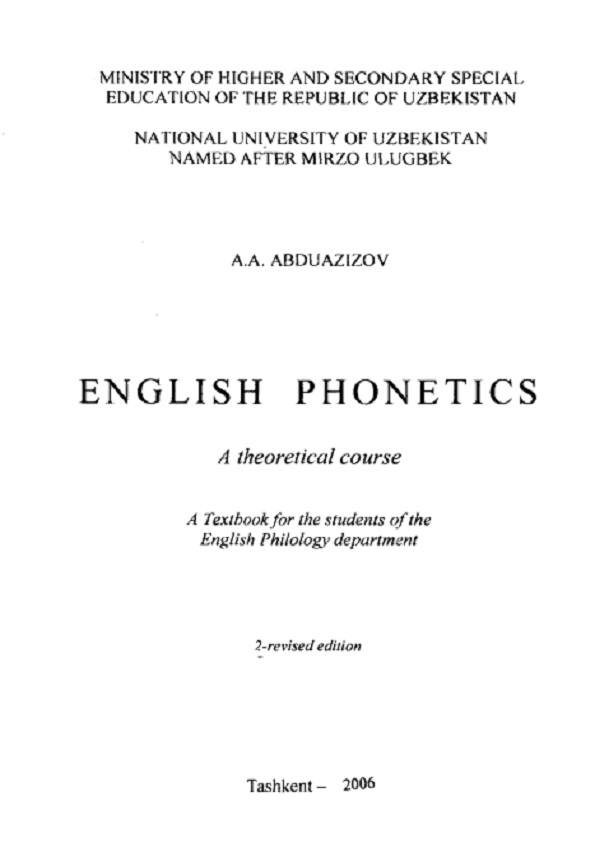 English phonetiks. A theoretical course