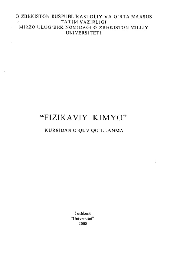 Fizikaviy kimyo