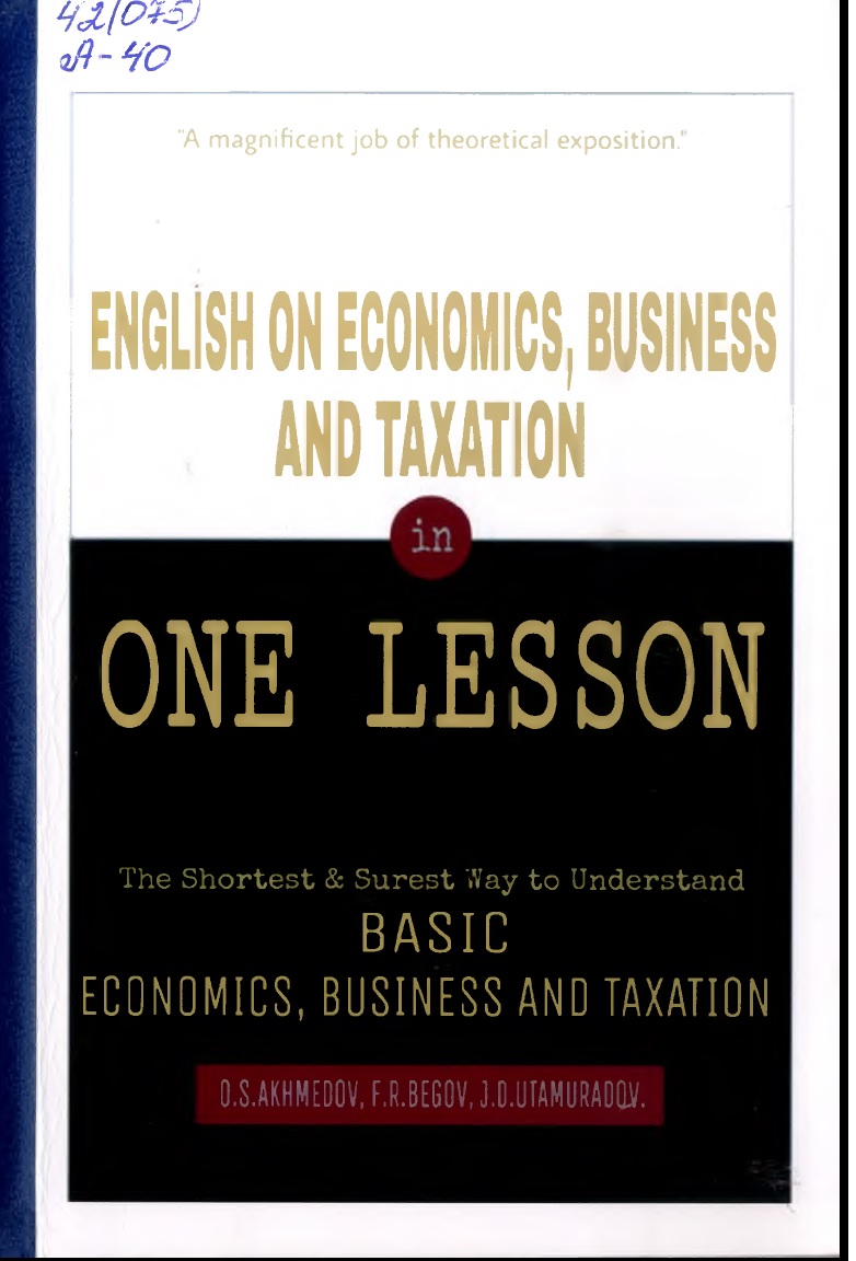 ENGLISH ON ECONOMICS, BUSINESS AND TAXATION